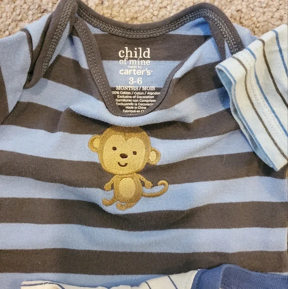 Child Blue Striped and Graphic T-Shirts Set of 3 - Picture 2 of 4